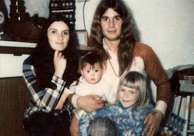 Thelma Riley and Ozzy Osbourne pose for a picture with their children.